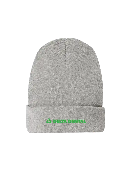 Recycled Light Heather Grey Beanie w/Delta Dental