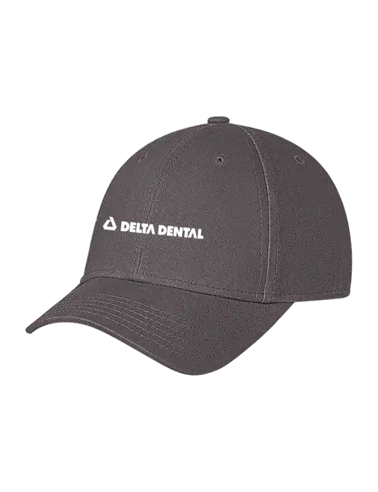 Medium Dark Grey Structured Soft Snap Closure Hook & Loop Cap w/Delta Dental