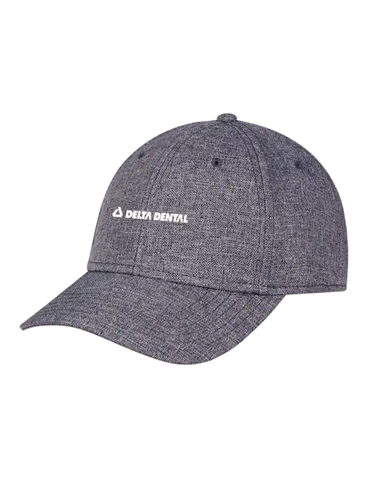 Heather Charcoal Structured Linen Look Cap Hook & Loop w/Delta Dental