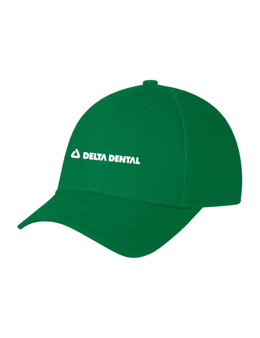 Kelly Green Structured Cap Hook & Loop w/Delta Dental