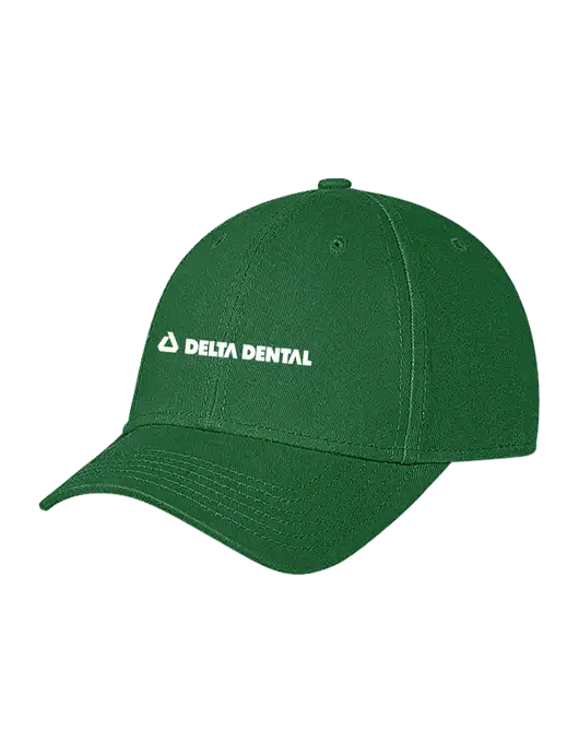 Kelly Green Structured Soft Snap Closure Hook & Loop Cap w/Delta Dental