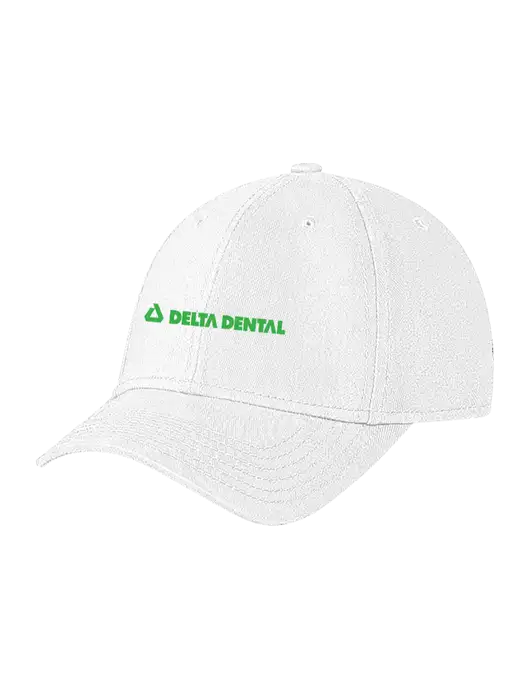 White Structured Soft Snap Closure Hook & Loop Cap w/Delta Dental