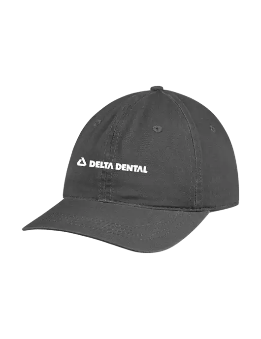 Garment Washed Unstructured Twill Charcoal Cap w/Delta Dental