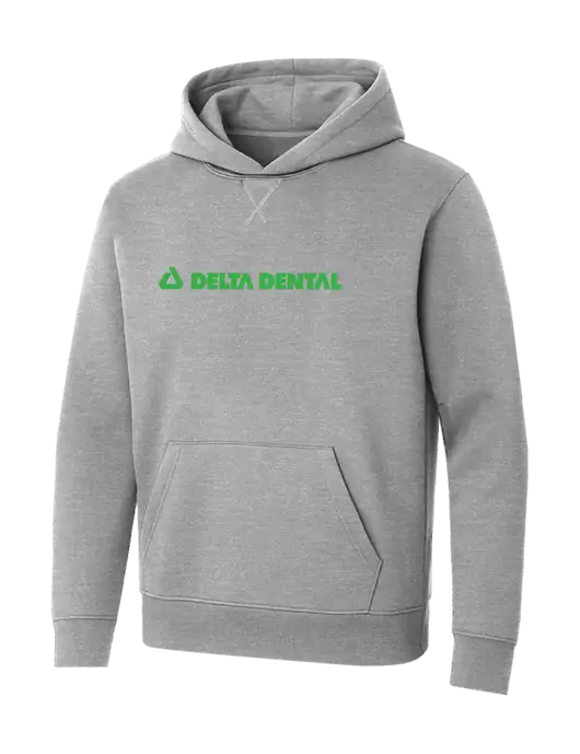 Allmade Granite Grey Heather Organic French Terry Pullover Hoodie w/Delta Dental
