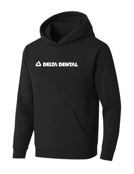 BELLA+CANVAS Black Sponge Fleece Pullover Hoodie w/Delta Dental
