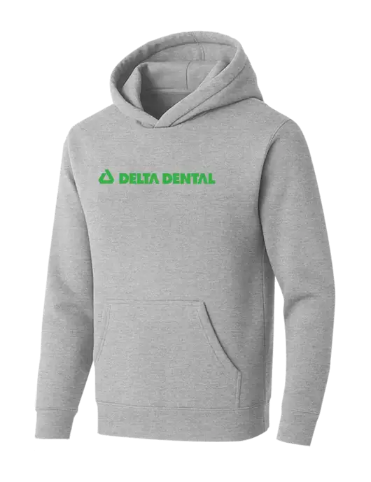 BELLA+CANVAS Light Grey Heather Sponge Fleece Pullover Hoodie w/Delta Dental