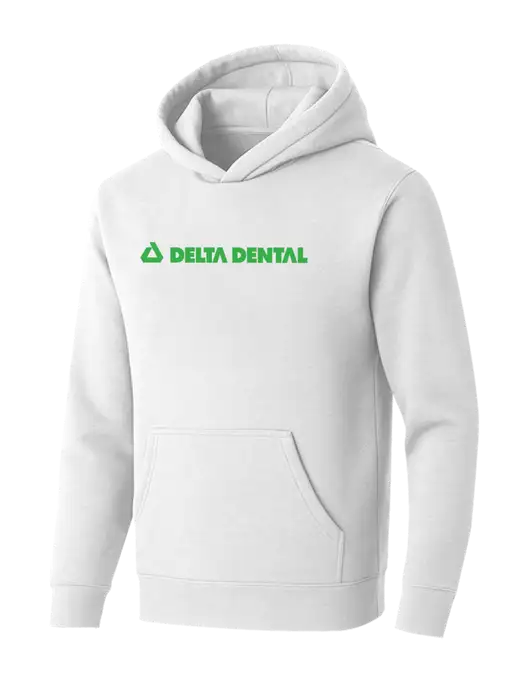 BELLA+CANVAS Heathered White Sponge Fleece Pullover Hoodie w/Delta Dental