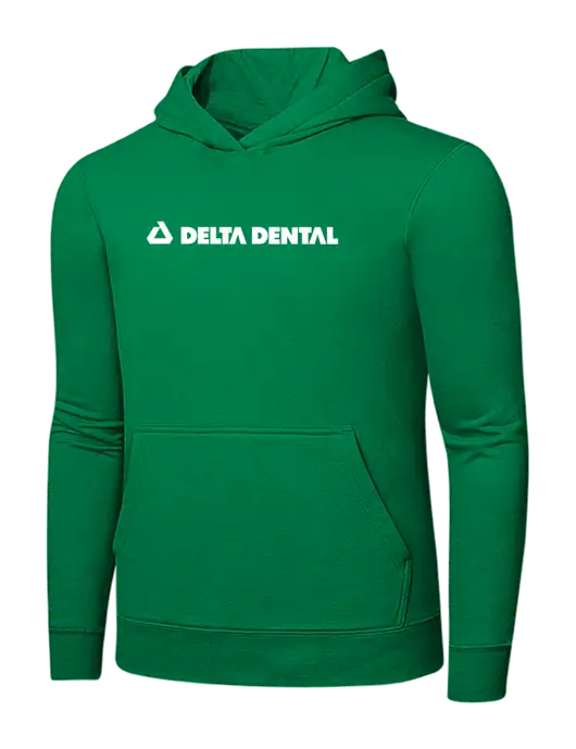 Dark Kelly Green 7.8 oz Ring Spun Hooded Sweatshirt w/Delta Dental