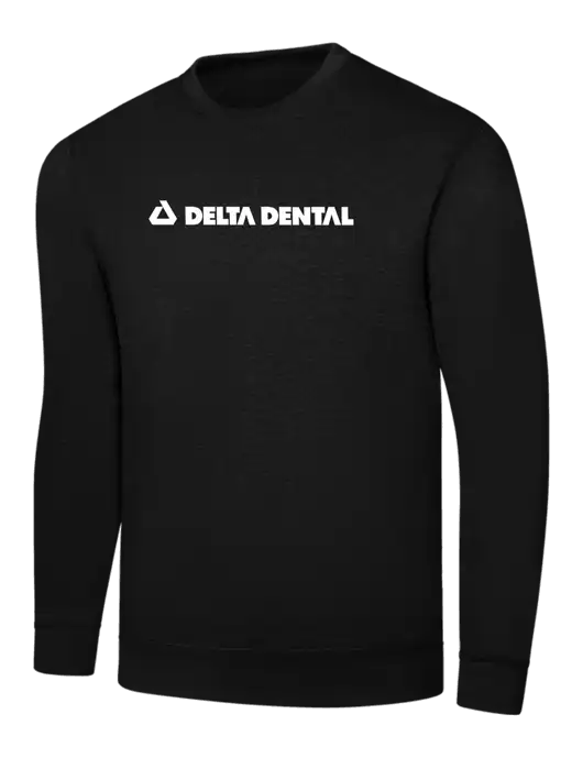 Black 7.8 oz Ring Spun Crew Sweatshirt w/Delta Dental