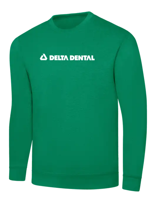Kelly Green 7.8 oz Ring Spun Crew Sweatshirt w/Delta Dental