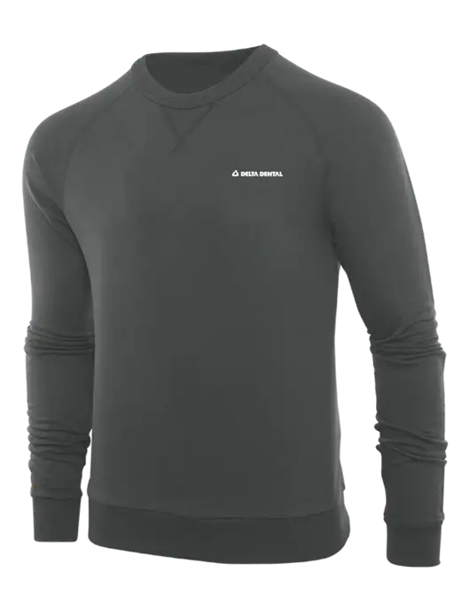 Allmade Charcoal Grey Organic French Terry Crewneck Sweatshirt w/Delta Dental