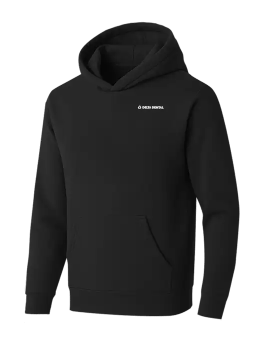 BELLA+CANVAS Black Sponge Fleece Pullover Hoodie w/Delta Dental