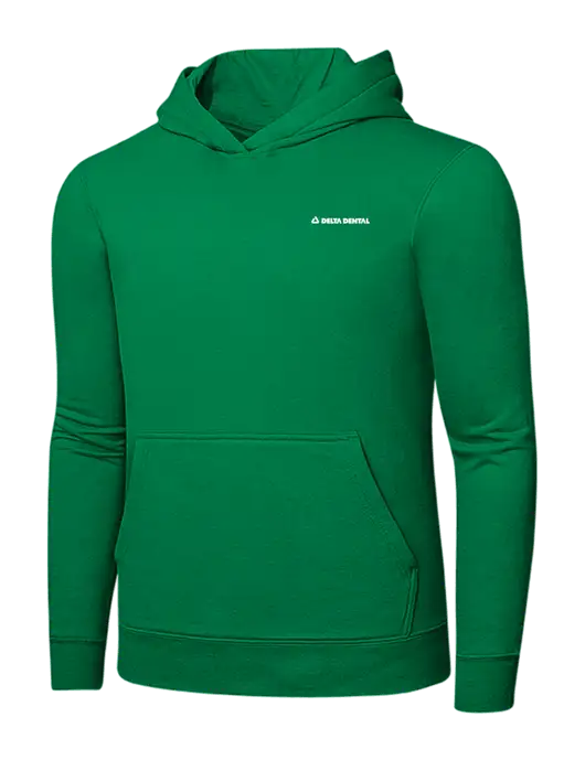 Dark Kelly Green 7.8 oz Ring Spun Hooded Sweatshirt w/Delta Dental