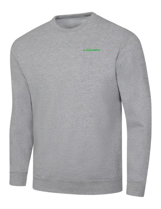 Light Grey Heather 7.8 oz Ring Spun Crew Sweatshirt w/Delta Dental