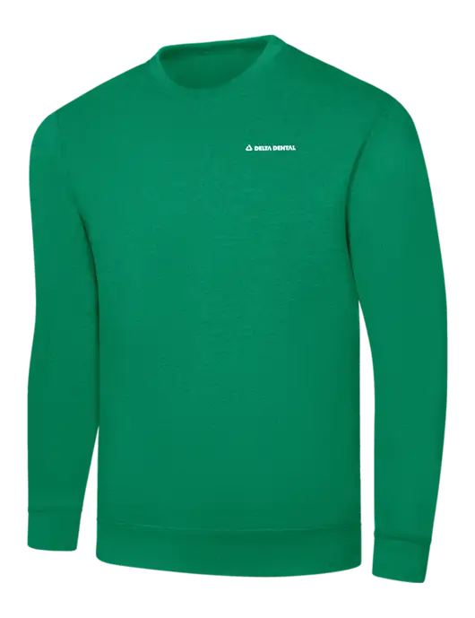 Kelly Green 7.8 oz Ring Spun Crew Sweatshirt w/Delta Dental
