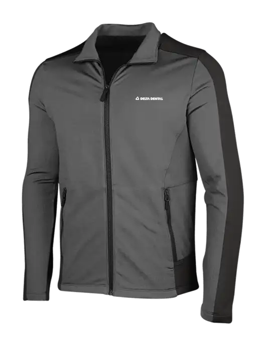 Medium Grey Heather Grid Fleece Jacket w/Delta Dental