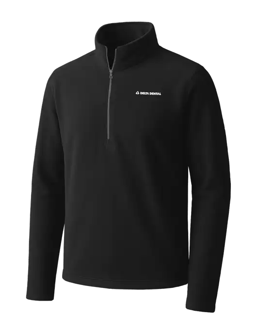 Black Microfleece 1/2 Zip Pullover w/Delta Dental