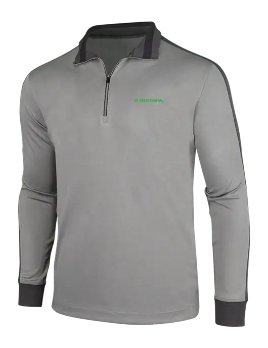 NIKE Athletic Grey/Heather Dark Grey Dry-Fit 1/2 Zip Cover-Up w/Delta Dental