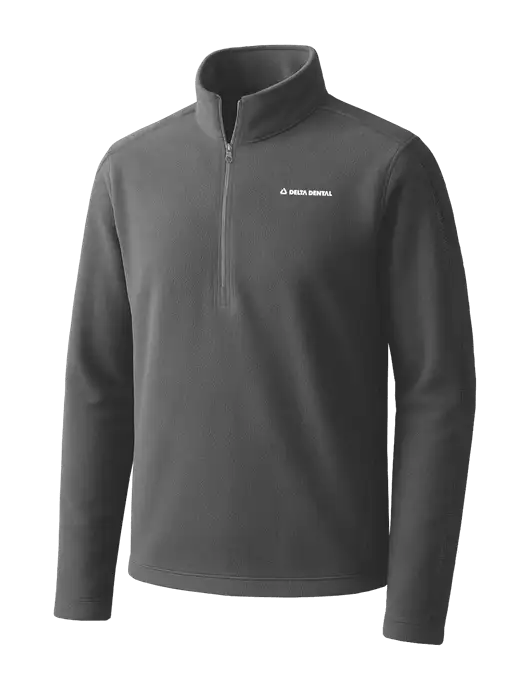 Medium Grey Microfleece 1/2 Zip Pullover w/Delta Dental