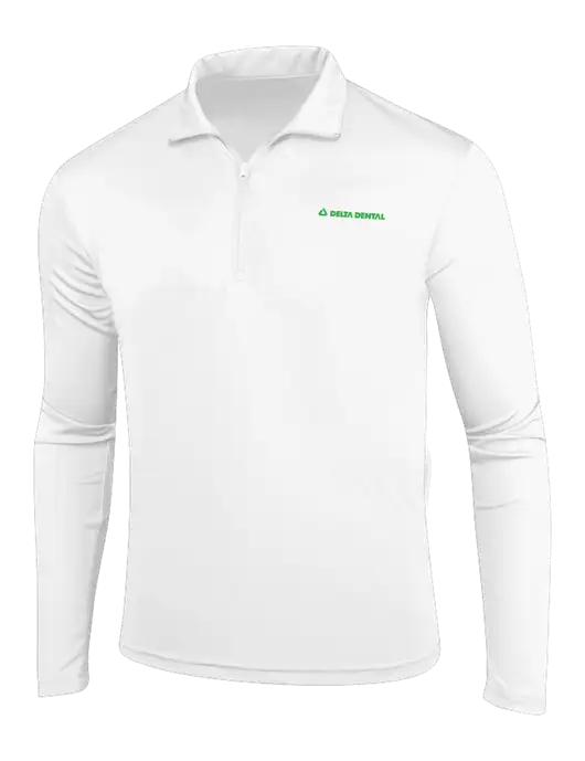 White PosiCharge Competitor 1/4 Zip Pullover w/Delta Dental