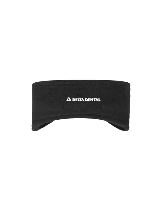 Black Stretch Fleece Headband w/Delta Dental