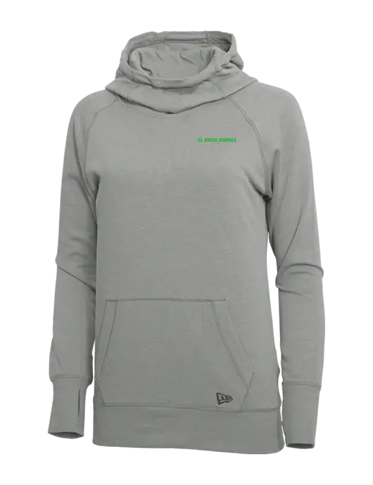 New Era Shadow Grey Heather Womens Tri-Blend Fleece Pullover Hoodie w/Delta Dental