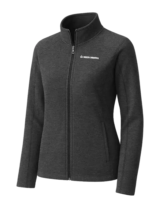 Charcoal Womens Heather Microfleece Full-Zip Jacket w/Delta Dental