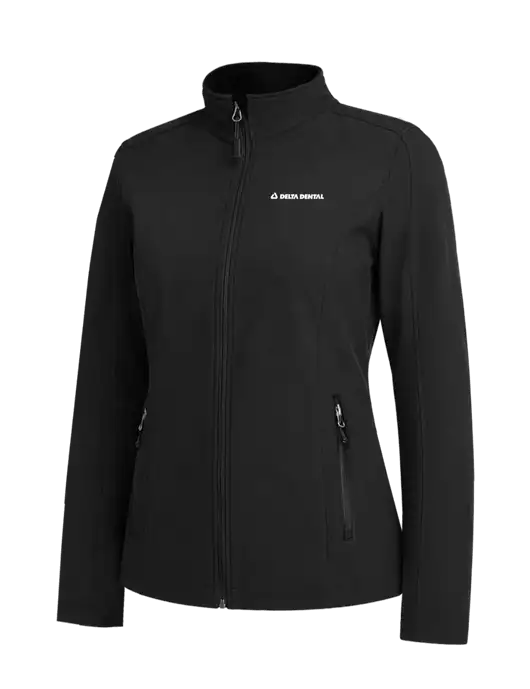 Black Womens Core Soft Shell Jacket w/Delta Dental
