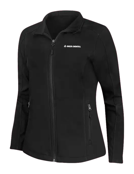 Black Womens Core Soft Shell Jacket w/Delta Dental