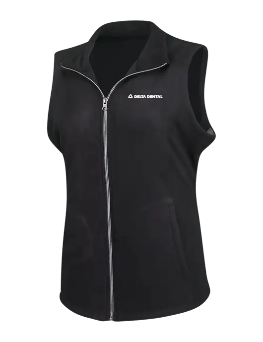 Black Womens Microfleece Vest w/Delta Dental