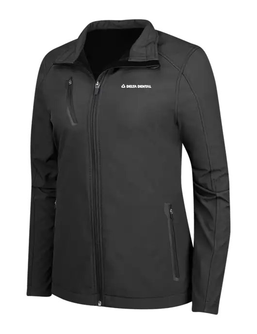 Black Womens Welded Softshell Jacket w/Delta Dental