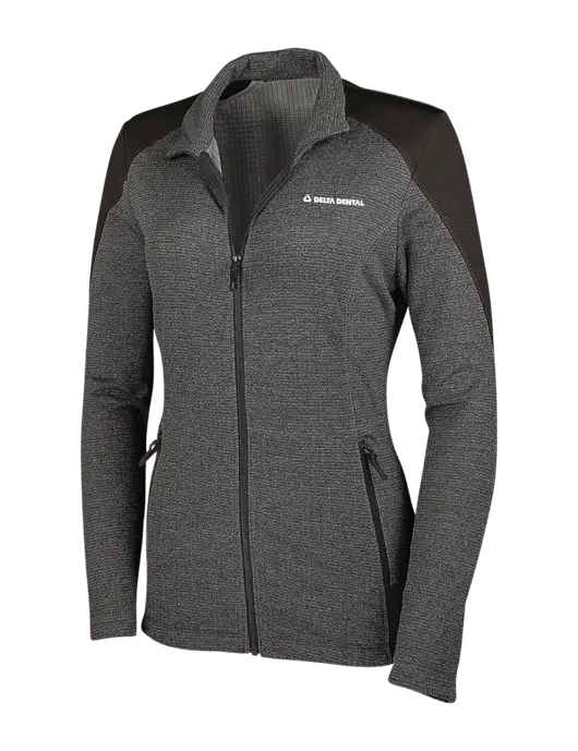 Medium Grey Heather Womens Grid Fleece Jacket w/Delta Dental