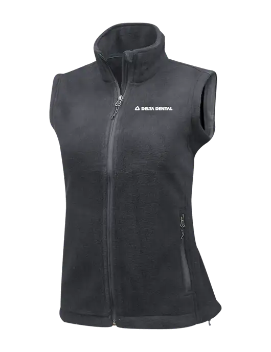 Medium Grey Womens Fleece Vest w/Delta Dental