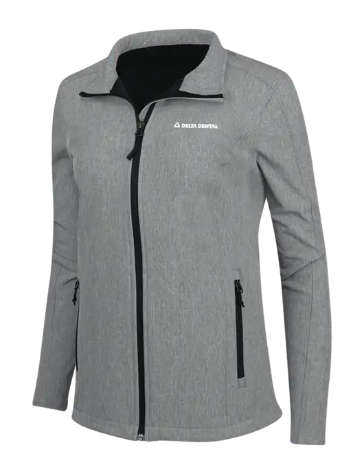 Medium Grey Heather Womens Core Soft Shell Jacket w/Delta Dental
