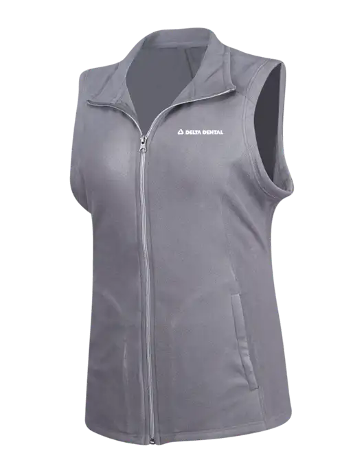 Medium Grey Womens Microfleece Vest w/Delta Dental