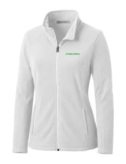 White Womens Microfleece Jacket w/Delta Dental
